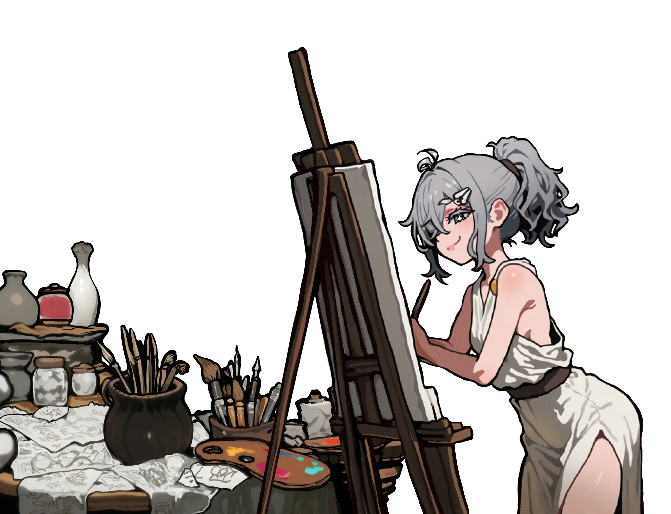NovelAI naichan角色組合Hero圖，展示v3模型高品質動漫人物生成