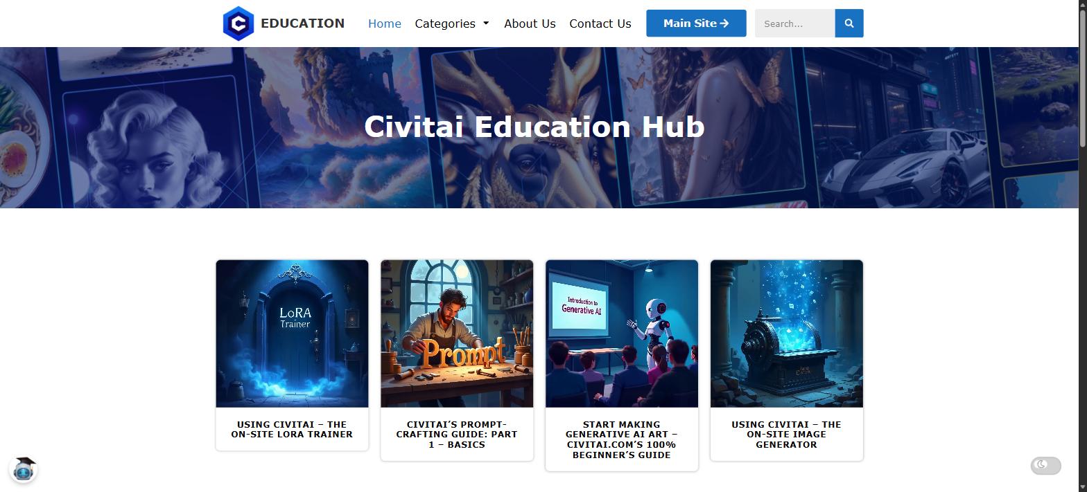 Civitai Education Hub - LoRA訓練、Prompt技巧、AI生圖新手入門教學中心