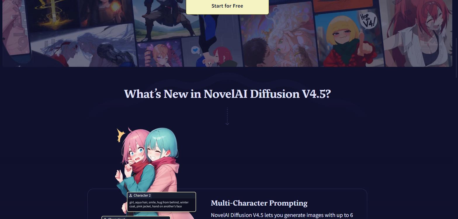 NovelAI V4.5 新功能介紹 多角色同框 Multi-Character Prompting