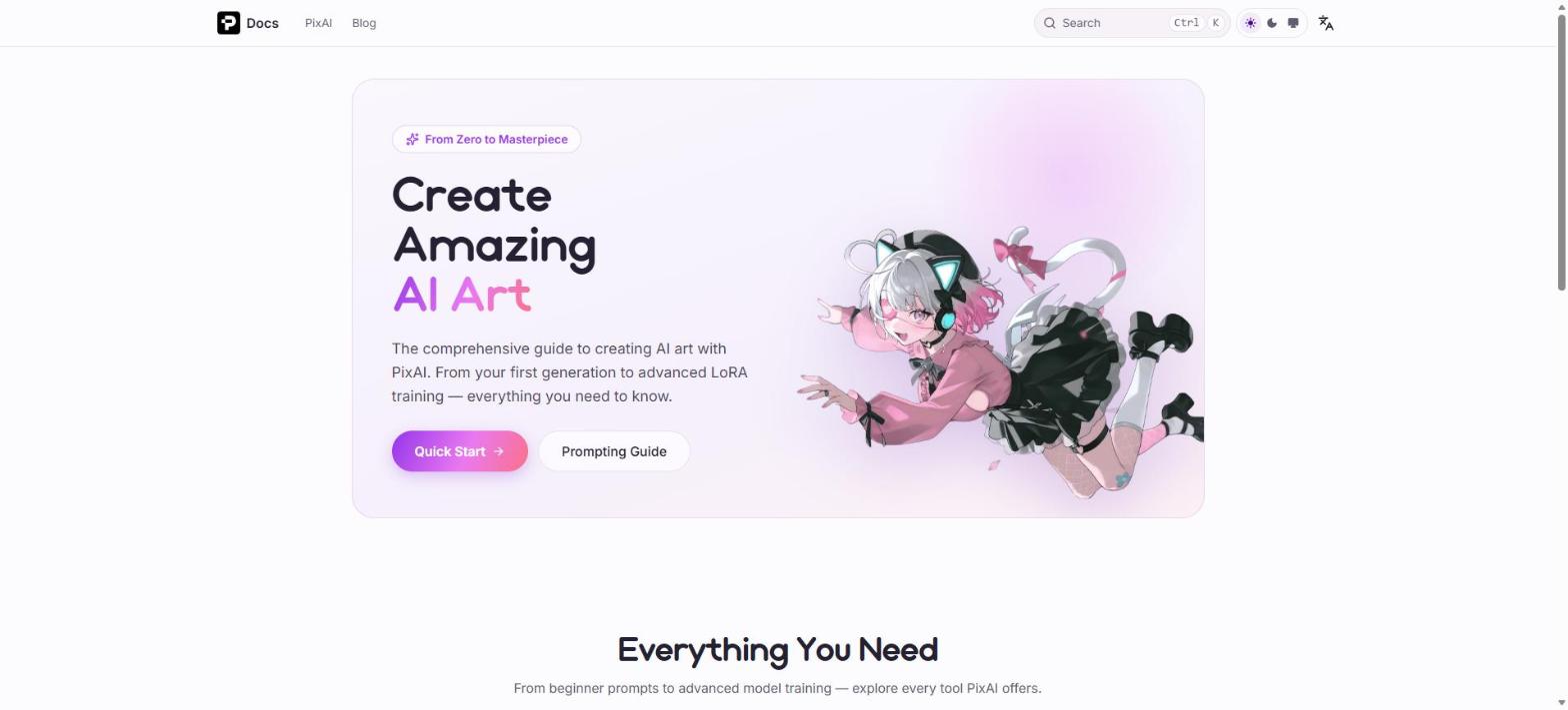 PixAI 文件中心截圖